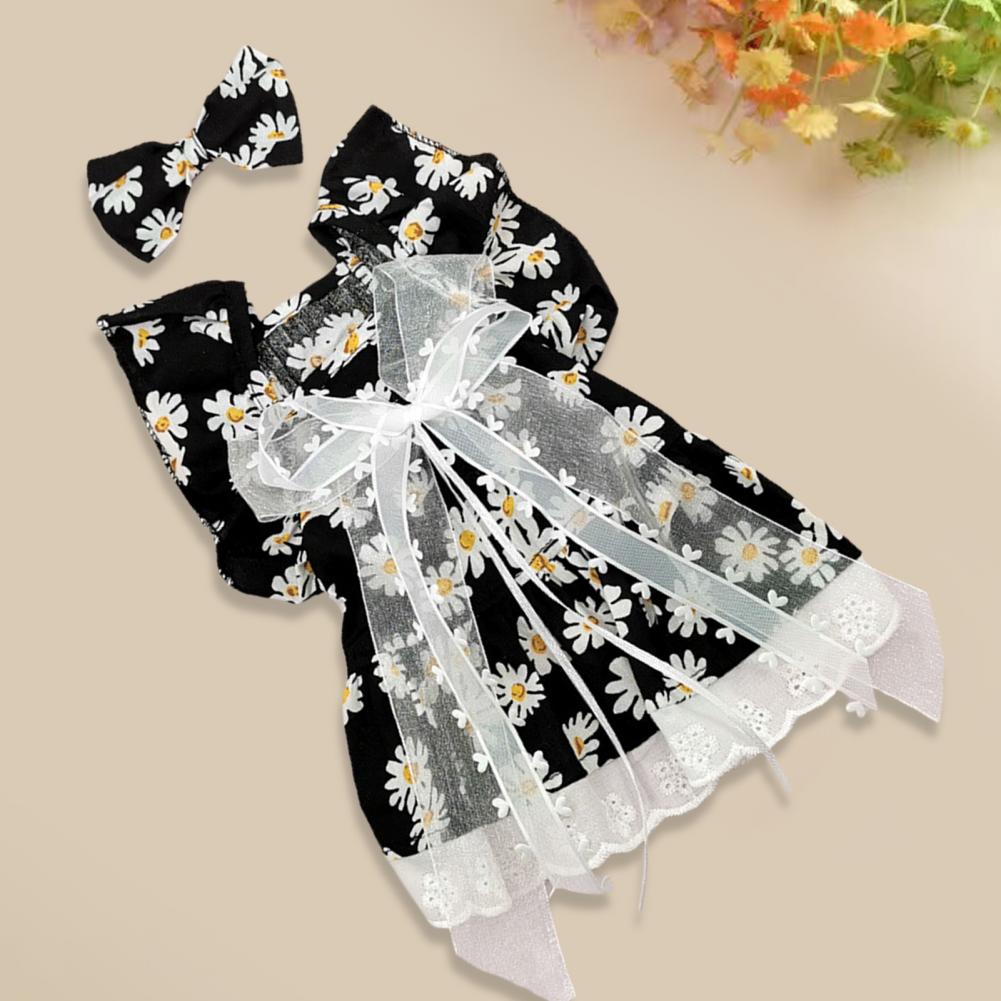 Summer Dog Dress Cute Bow Hairpin Puppy Skirt Breathable Bow-knot Lace Princess Dress Pet Cat Two-legged Clothing Puppy Costume