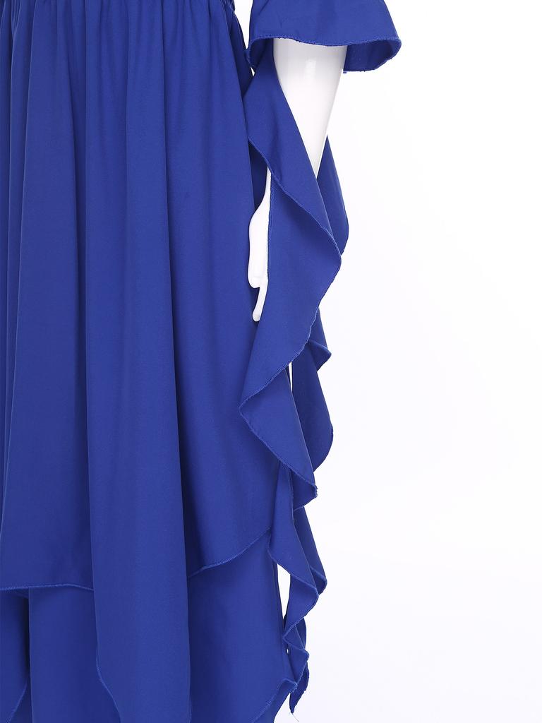 Girl's Renaissance Halloween Fancy Dress Costume Cold Shoulder Smocked Irregular Hem Dresses