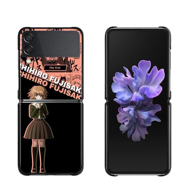 Phone Protective Case For Samsung Galaxy Z Flip3 5g Back Cases For Samsung Z Flip Capa Black Shell Fundas Danganronpa Cartoon