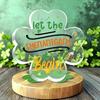 Classic Acrylic Layered Tray Decoration, Lucky Four-Leaf Clover, Rustic Farmhouse Style, St. Patrick'S Day, Multipurpose, Non-Electric, No Battery