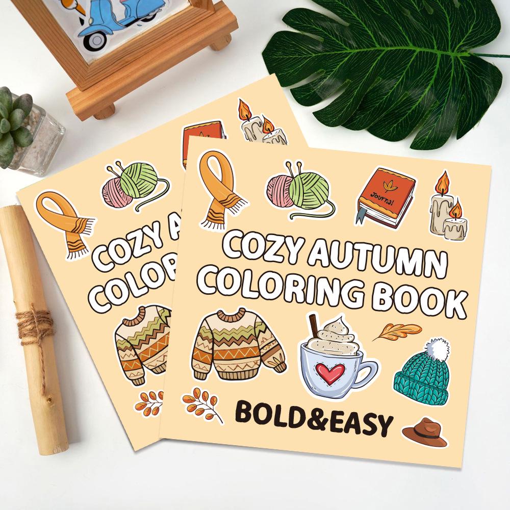 40-Page Fruit & Food Cartoon Doodle Coloring Book for Kids Aged 4+