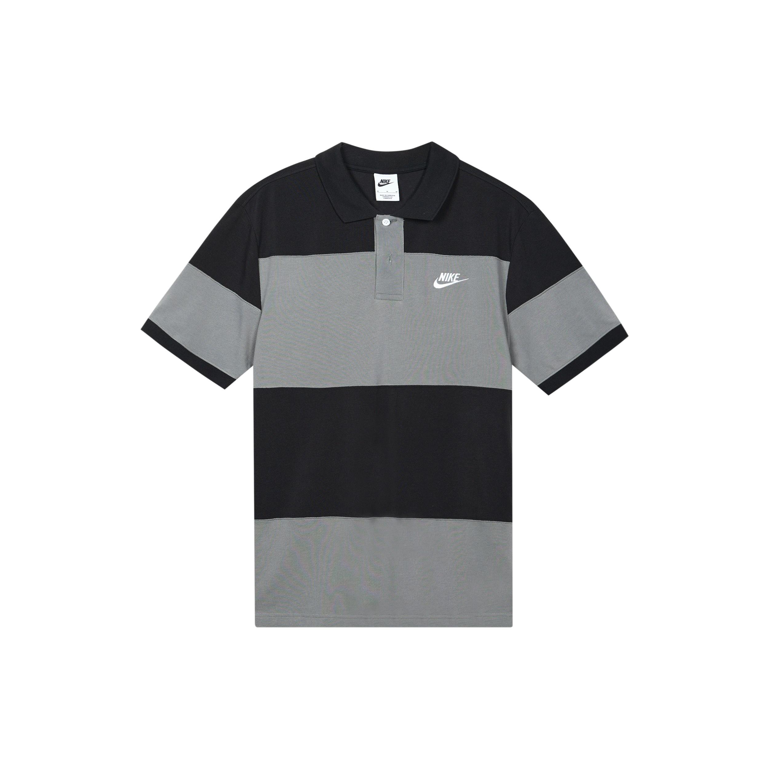 Nike Sportswear Essential Polo Shirt Black Smoke Grey Men s DM6951-010 L