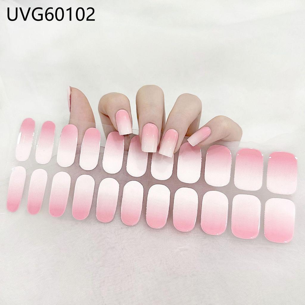 Transparent Nude UV Gel Nail Art Stickers: Semi-Cured, Semi-Baked Manicure Sheets