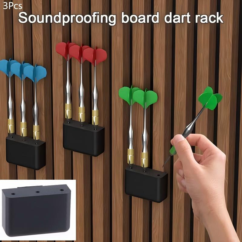 3Pcs Dart Rack No Drilling Soundproofing Board Dart Holder Darts Storage Holder For Home Office Recording Studio Foam Boards