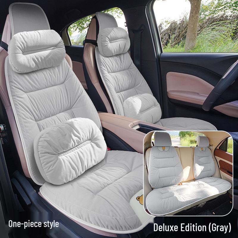 

Богиня Милый Корейский Стиль Зимняя Подушка на Автокресло - Плюшевый Пуховый Хлопок, Толстая и Теплая Front single seat+1 backrest