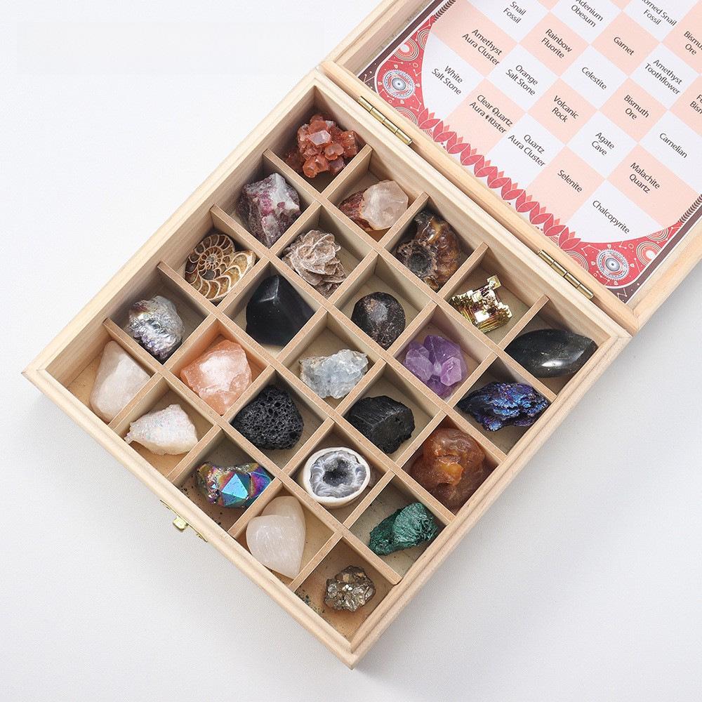 East China Sea Crystal Ore Specimen Box: Natural Crystal, Raw Agate Gem, Children's Gift, Crystal Stone Ornament