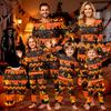 Set de pijama cu imprimeu de Halloween pentru întreaga familie, cu top cu mânecă lungă și pantaloni, pentru părinți și copii