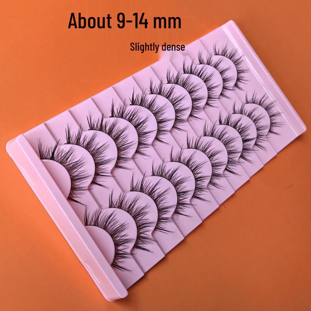 10 Pairs Barbie Manga Thick Cosplay False Eyelashes: European & American Natural Style