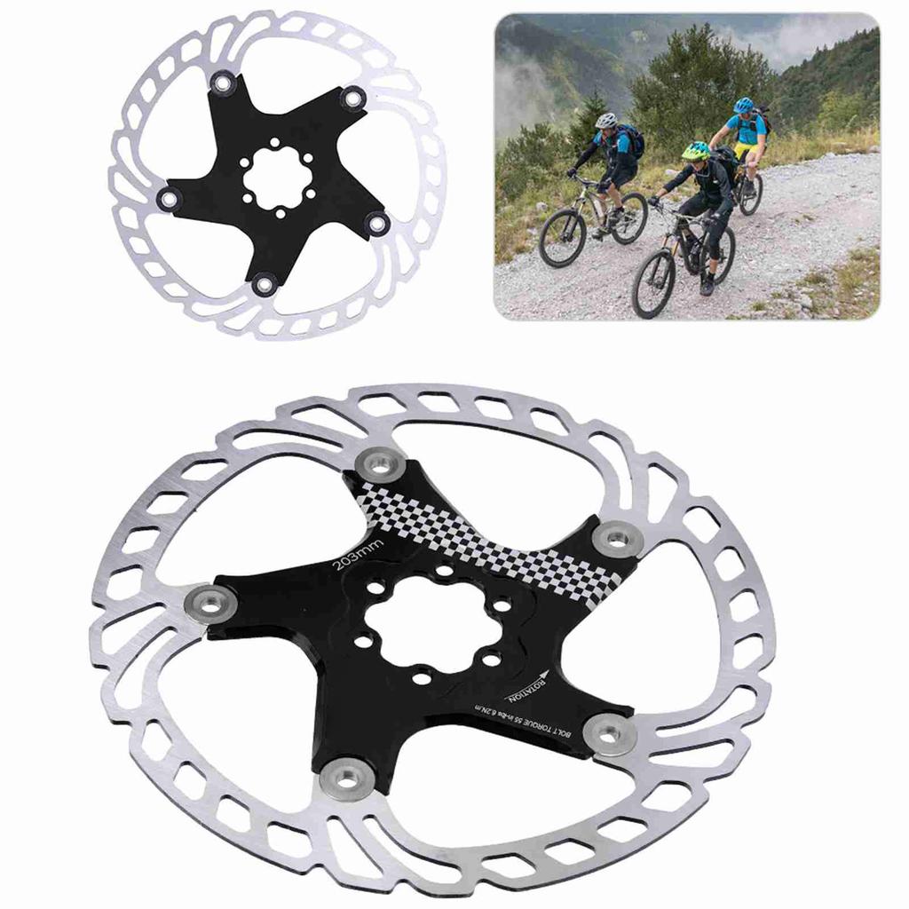20300CMm Floating Disc Six     Mountain Bike Brake Disc Cycling Accessory(blacksilver )