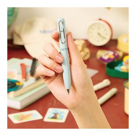 Penna a sfera gel Uni-ball One Mitsubishi Pencil, 3 colori, 0,5 mm, Blu camicia, UME3SR05.8, Tipo a scatto rotante, Inchiostro Nero/Rosso/Blu