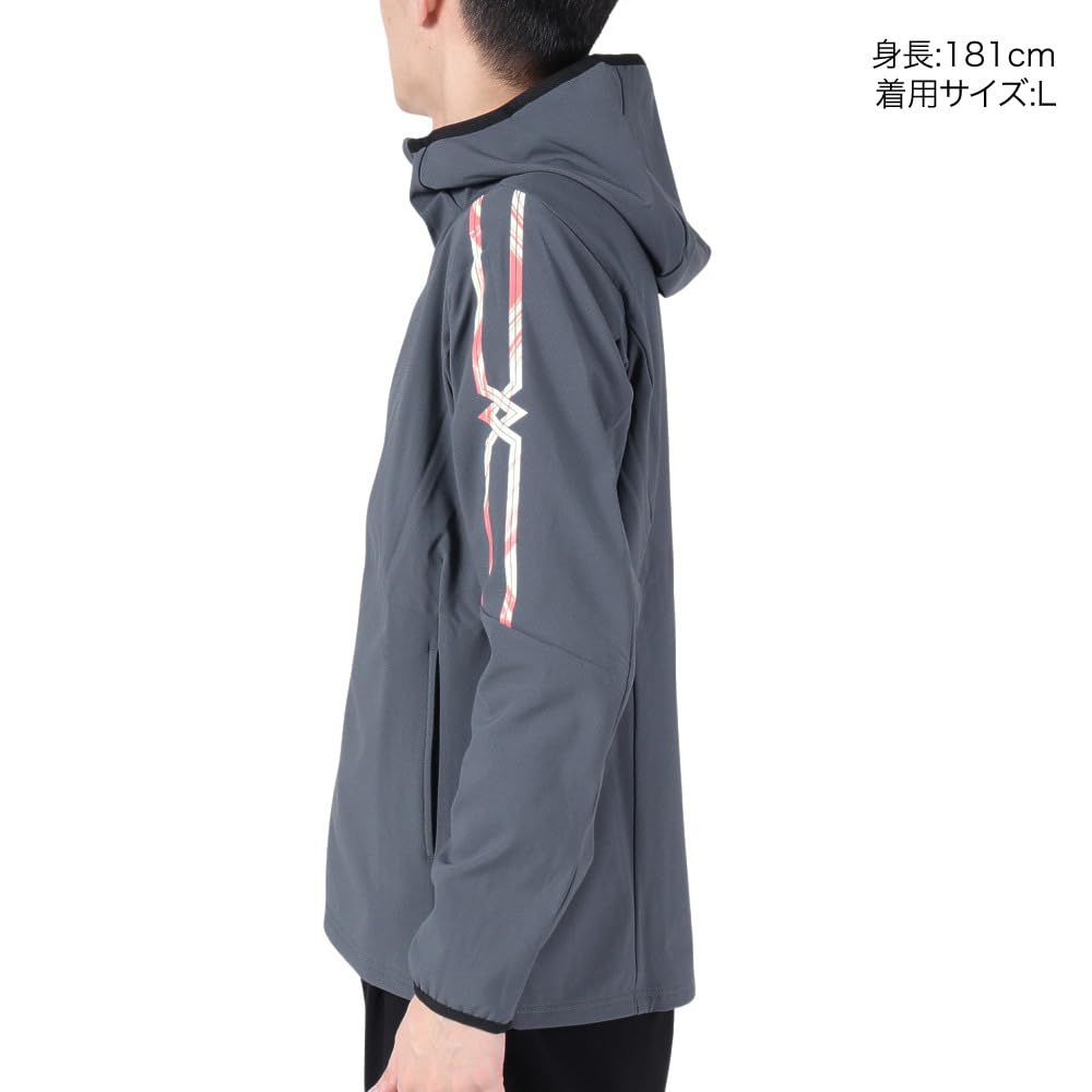 Mizuno Tech Shield Training Ombre Blue Size S MC-LINE Jacket, Windproof, Stretch, Water-Repellent, Gray/Hibiscus Pink, (32MCA653)