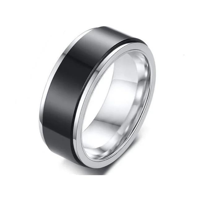 

Кольца-спиннеры от беспокойства для мужчин, черные вращающиеся вращающиеся кольца из нержавеющей стали для женщин, антистрессовые аксессуары, ювелирные изделия 8&Engrave Inside