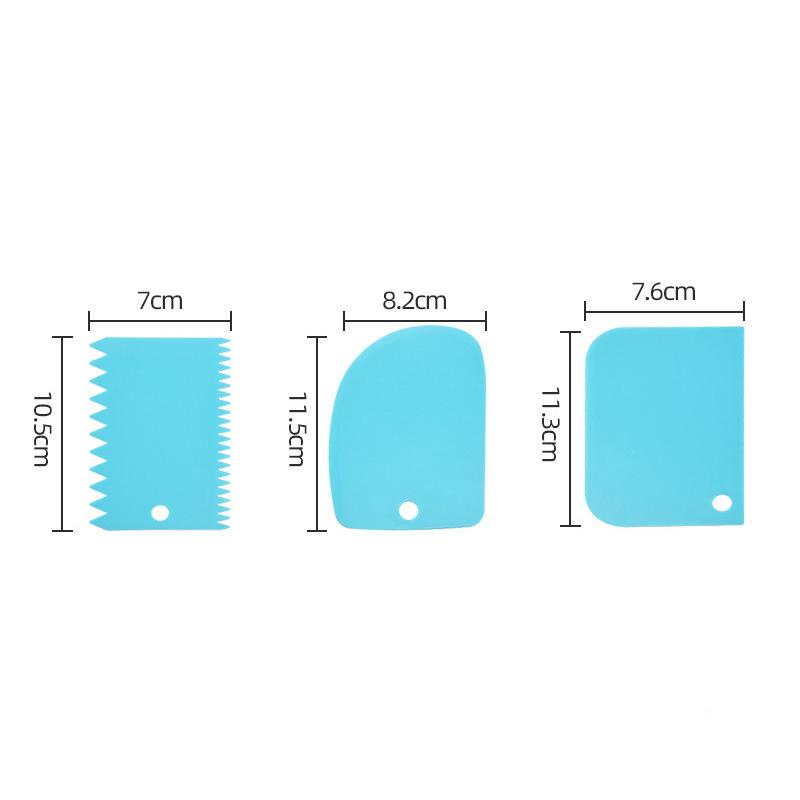 3PCS/Lot Cream Scraper Smoother DIY Cake Decorating Fondant Pastry Cutters Molds Kitchen Scrapers Baking Spatulas Tools