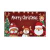 Large Outdoor Christmas Banner with Santa Claus and Snowman Design for Yard Decoration and Photo Background Polyester Material