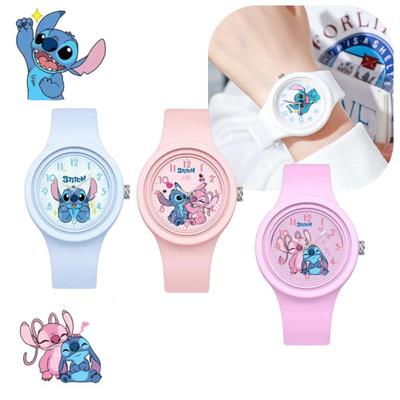 New Stitch Children Watches For Girls Silicone Strap Round Quartz Kids Watch Boys Student Clock Gift Toys Para Ninos