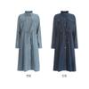 Shop   Women Long Sleeve Denim Midi Flare DreSs Dark Blue Ss Wdr 784