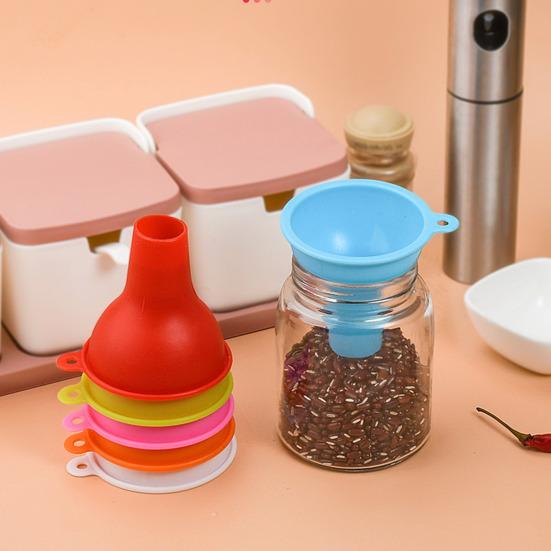 Entonnoir en Silicone pour Cuisine, Large Ouverture Petit Bec pour Huile Poudre de Lait Grains, Entonnoir Pliable de Qualité Alimentaire pour Liquides Marchandises Sèches