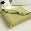 Ins Style Solid Color Half Fleece Blanket Knit Trim Soft Throw Couch Bed Travel