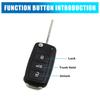 X Autohaux Car Remote Key Flip Folding Shell Case 3 Key Buttons Cover 5K0-837-202 For Vw Beetle Eos Golf GTI Jetta Passat Tiguan