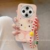 Applicable To Oppofindx8 Mobile Phone Case Cartoon Female OPPOfindx7ultra with Lanyard Pink KT Cat Mirror