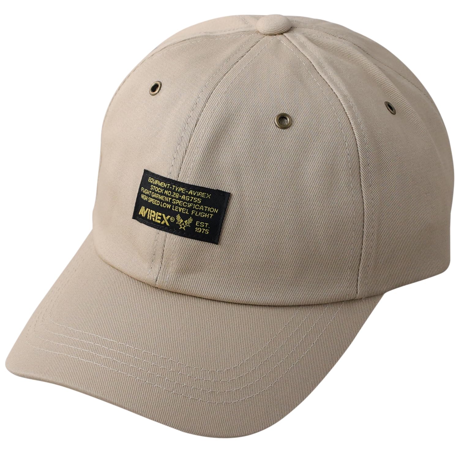 

AVIREX Military Tag Baseball Cap Free Men s 6-Panel (JP, Alphabet, Size, Beige) бежевый