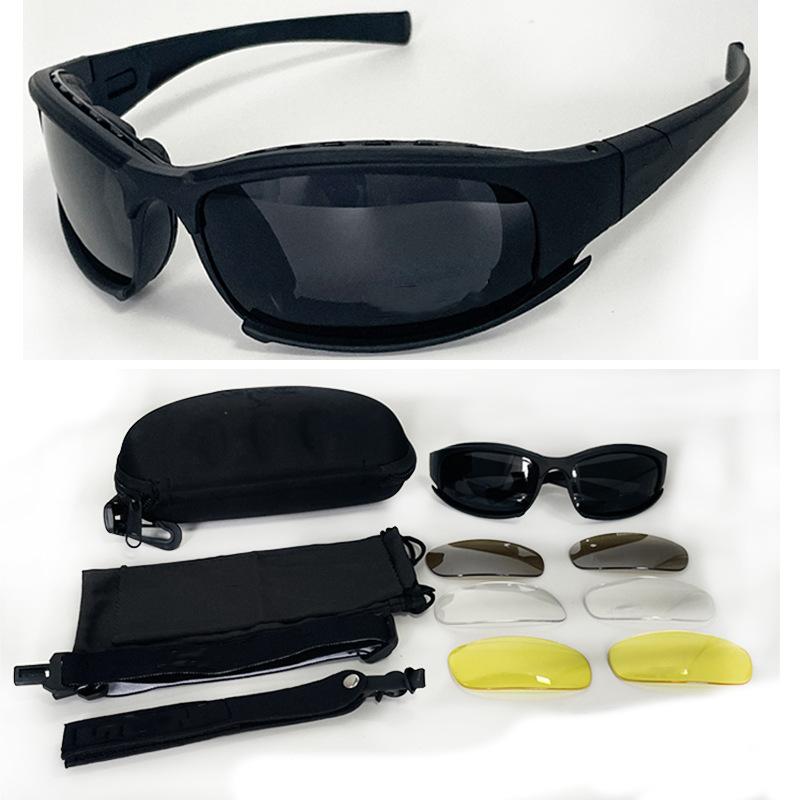 X7 Tactical Goggles CS Shooting Glasses Polarized Motorcycle Goggles Riding Windproof Sand Impact