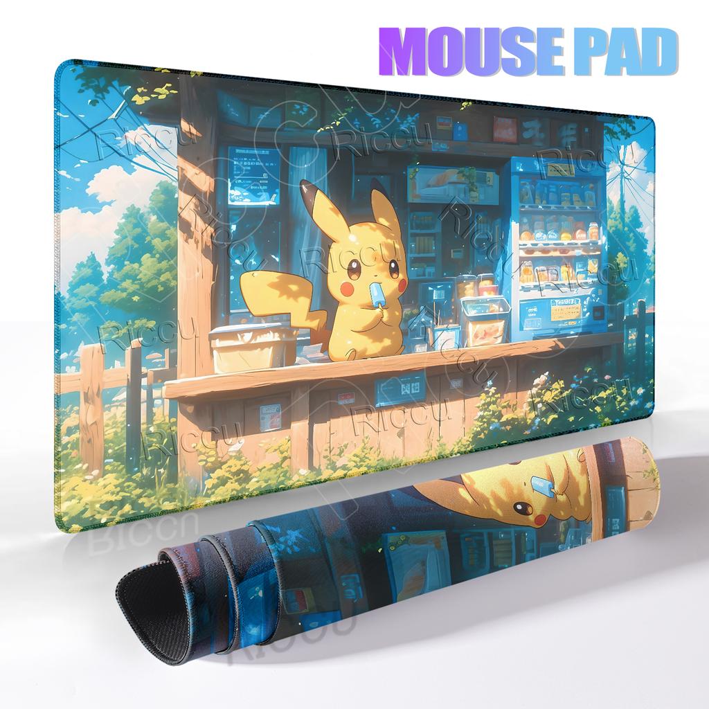 Pikachu Extended Gaming Mousemat Big Size Desk Carpet Non-Slip Rubber PC Keyboard Rug Anime Pokemon Mousepad for E-Sports Gamer