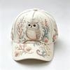 Fashion light green fresh lotus frog print baseball cap, national style three-dimensional hard top cap children's versatile sun hat