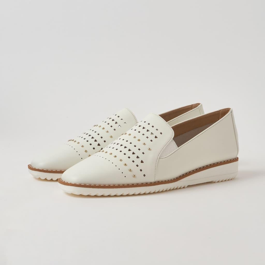 WELLFIT Talon Bas Plat Fabriqué en 116025100010 [Diana] Chaussures, Japon, Blanc, 23.0cm,