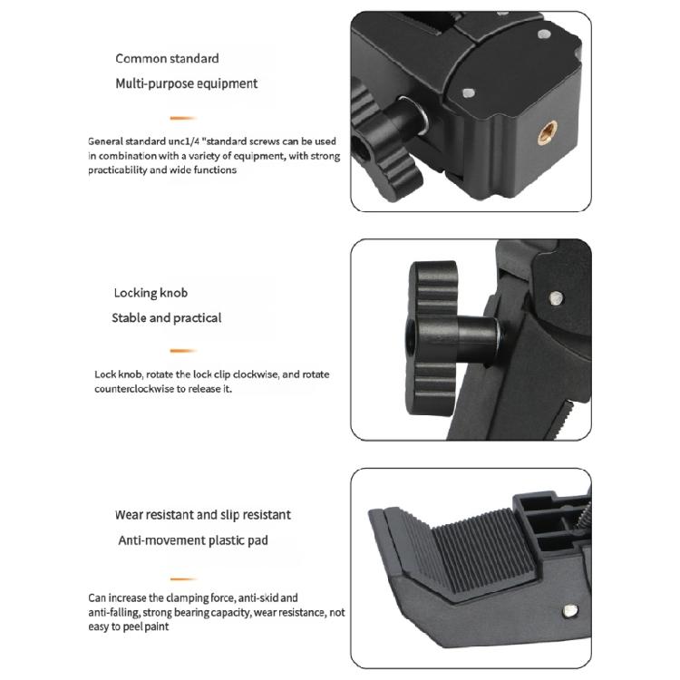 Bike Clamp With Screw For Phone Tablet Mounts 15 45mm Tube Diameter Compatibility