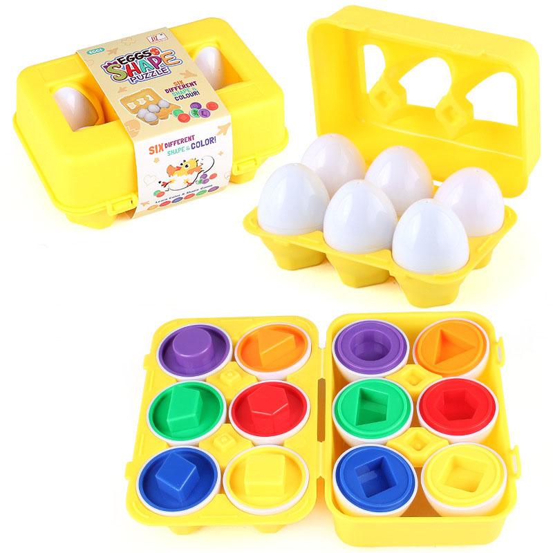 Uovo giocattolo per l'educazione precoce per bambini, uovo da accoppiare, puzzle, uovo rotante, abbinamento colori, giocattolo uovo