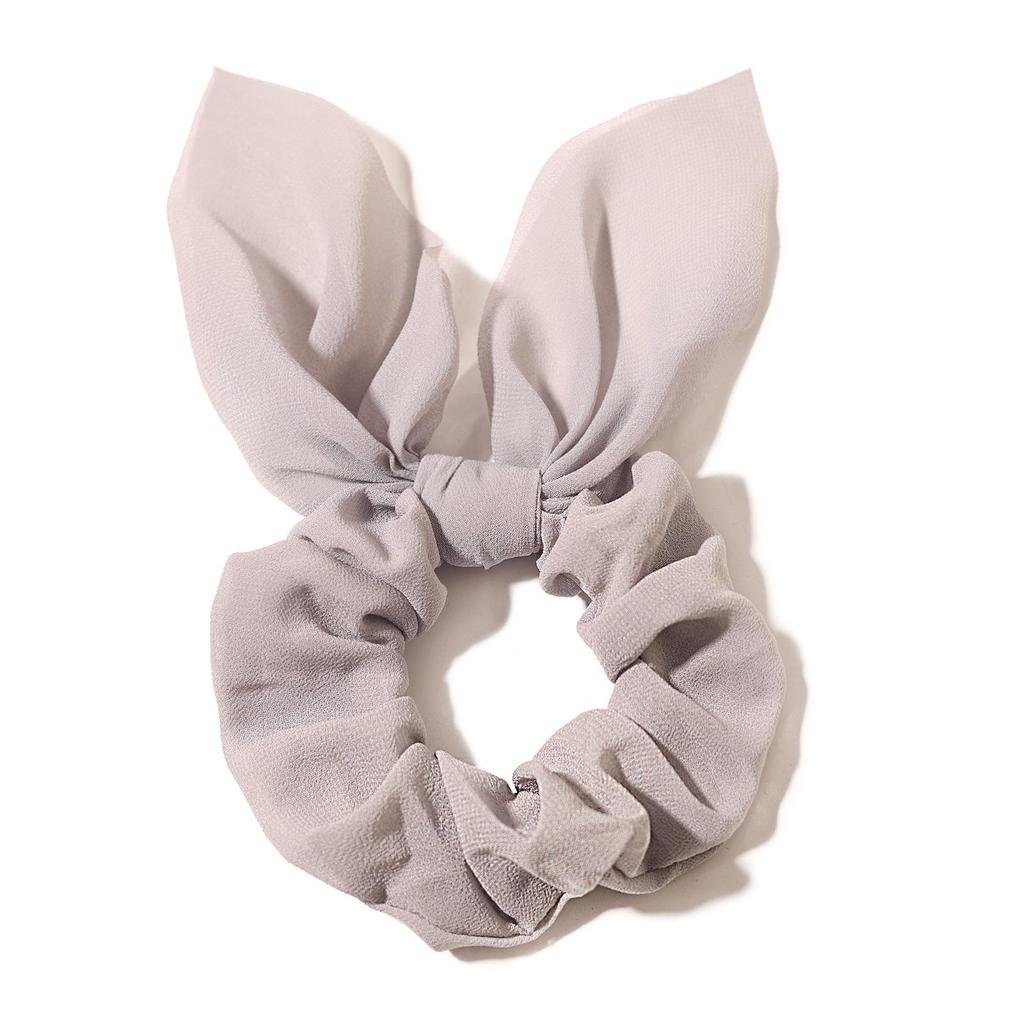 Chiffon Bow Elastic Hair Tie with Rabbit Ears - Versatile Candy Color Hair Accessory for Girls