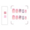 24 Stück Kurze Press-on-Nägel Künstliche Nägel Mit 3D-Schleifen-Charms Designs Acryl Französische Aufklebe-Nägel Maniküre Nagelkunst