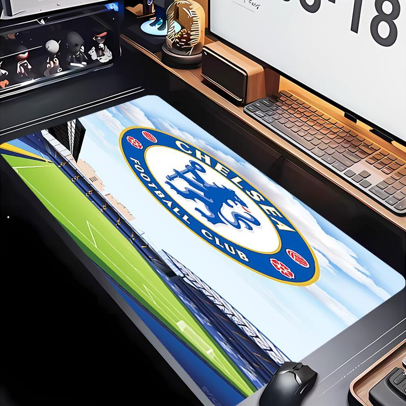 Премиум-коврик для мыши Chelsea FC с прошитыми краями, Нескользящая основа, Прочный резиновый материал, для рабочего стола и игр, Отличный подарок