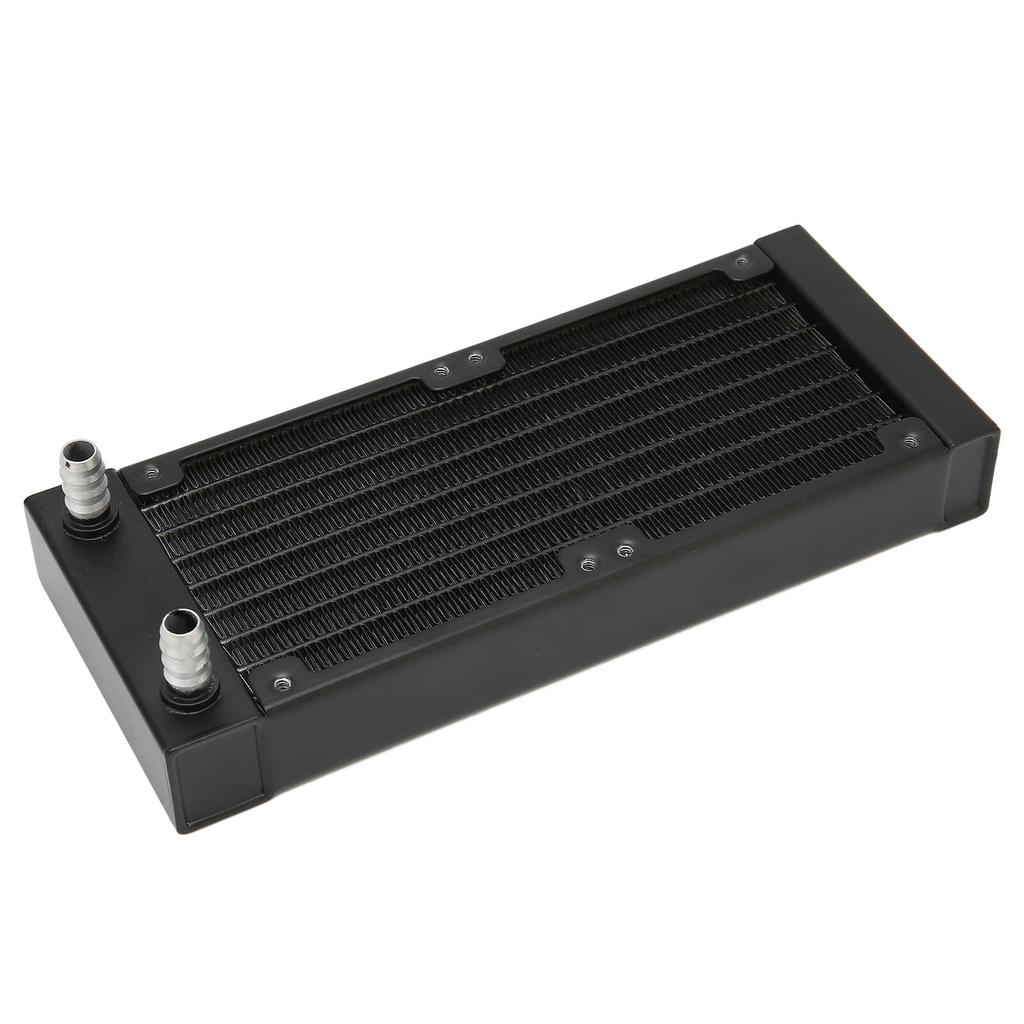Water Cooling Radiator 8 Pipes 9.5mm Faucet 80mm Dual Fans Aluminum Heat Exchanger with Screws for Computer Printer