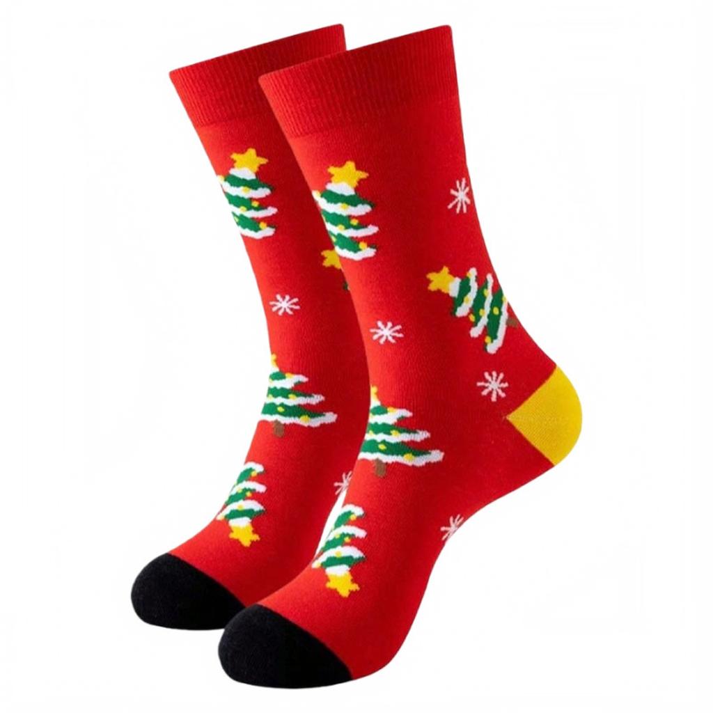 Unisex Christmas Pattern Cotton Long Socks for Men and Women, Trendy