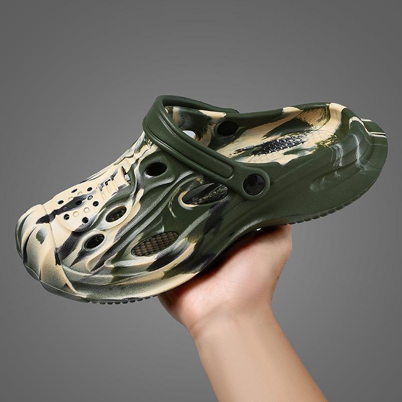 

New Camouflage Hollow Shoes for Men, Trendy Couple Summer Camouflage Peep-Toe Sandals, Dual-use Beach Shoes for Outdoor Wear 36