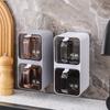 Wall-mounted Seasoning Box Spice Rack Sugar Bowl Salt Shaker Seasoning Container Spice Box With Spoons Kitchen Storage Organizer