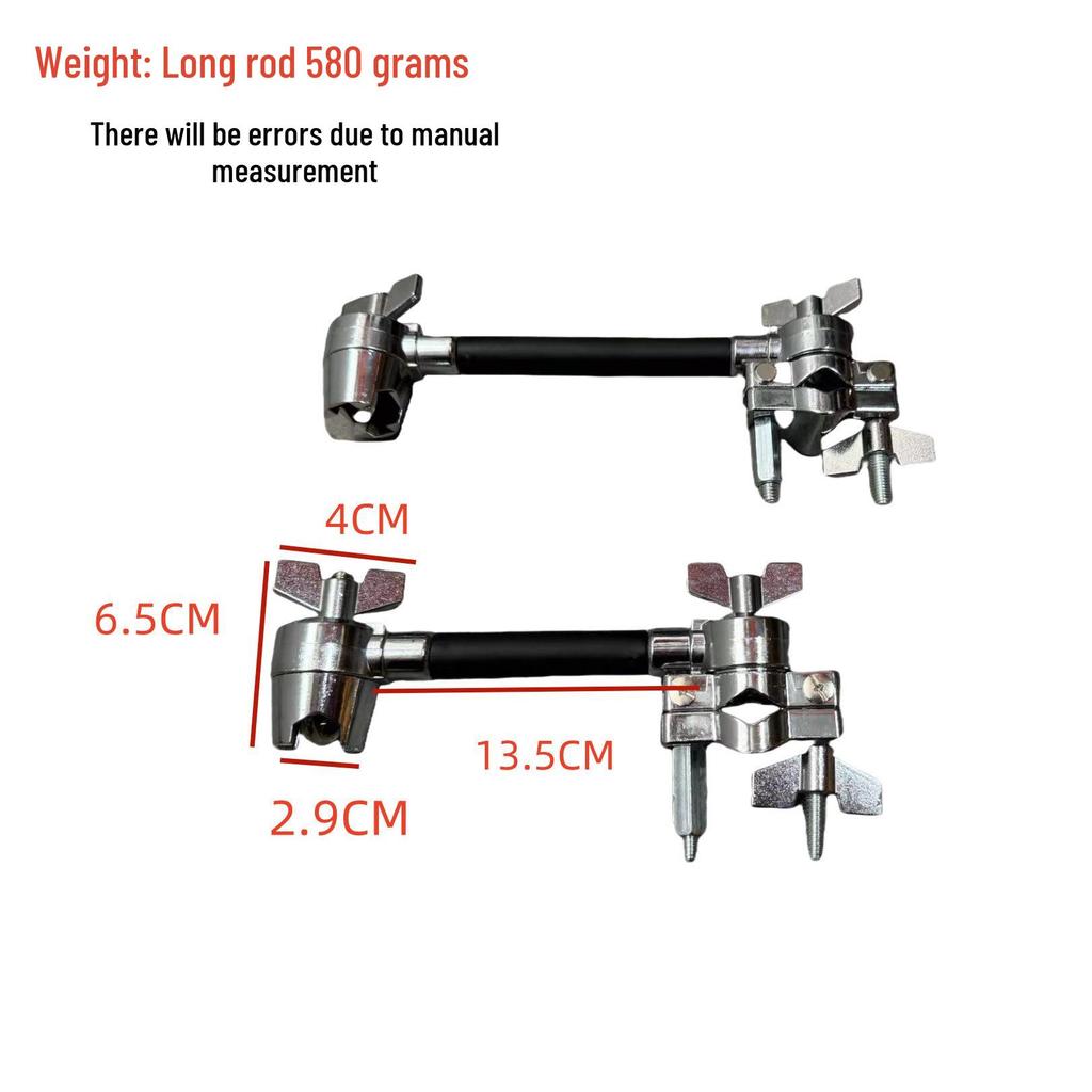 Multi-functional Drum Rack Extension with Double Head Tom-tom and Universal Clamp for Percussion Instruments