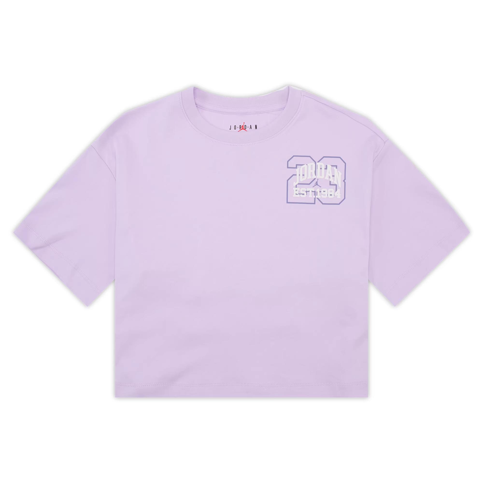 

Jordan T-Shirt Ss26 Secret Garden Solid Color Round Neck Pullover Short Sleeve Kids tops IW2210-588 S