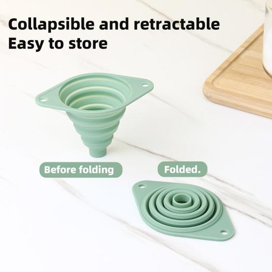 Silicone Telescopic Funnel Heat Resistant Collapsible Funnel Portable Small Cooking Funnels
