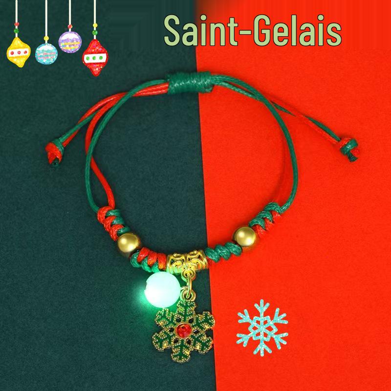 2025 Trendy Christmas Pendant Hand Rope with Santa Claus and Bell