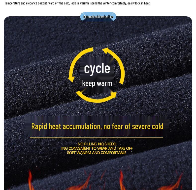 Men's Large Fleece Jacket: Warm Lined, Thickened for Autumn and Winter - Perfect for Middle-Aged Dads.