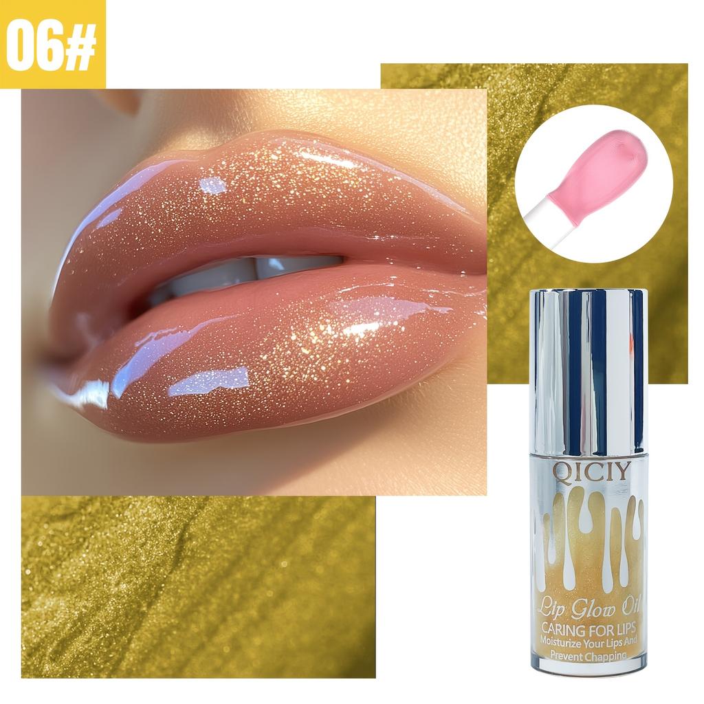 Pearlescent Color-Changing Lip Gloss,Natural Shining EffectLong-Lasting Moisturizing and Hydrating Lip Plumping Mirror Lip Glaze