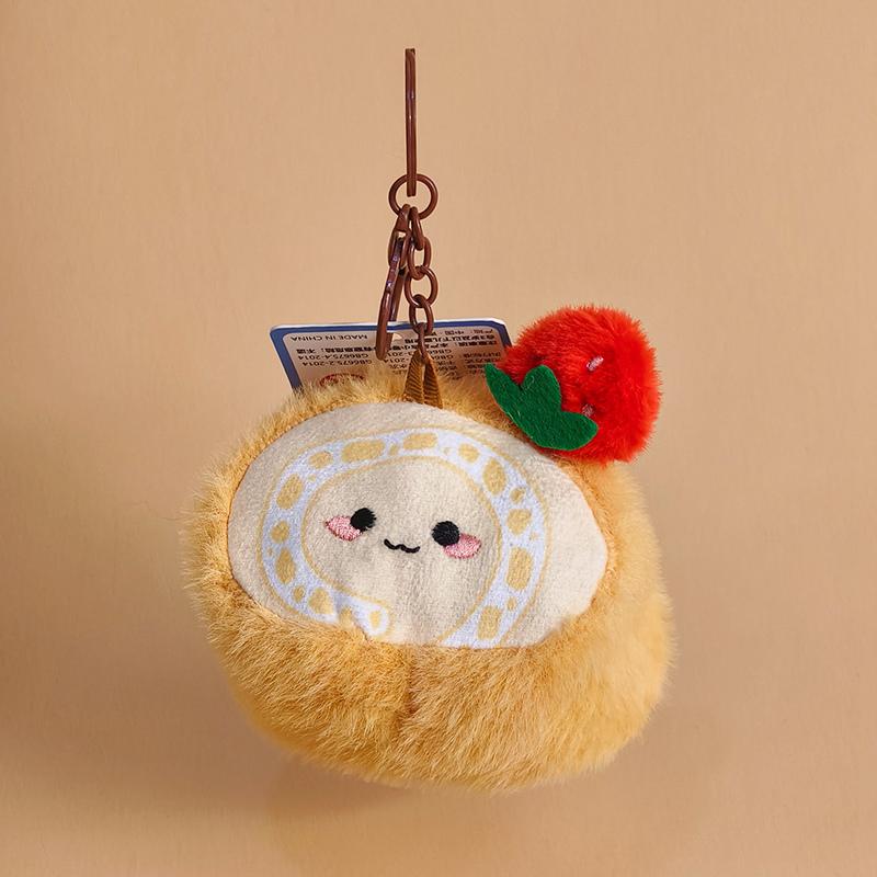 Mini Snack Burger Pendant Plush Toy Doll Sushi French Fries Bread Food Key Holder Horn Bag Pendant Keychain