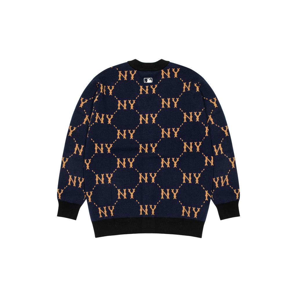 MLB FW22 Vintage All-Over Print Knit Sweater Unisex Sweater Navy-Blue 3AKCM0224-50NYS
