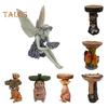 Hagefugl Mater Resin Statue Utendørs Terrasse Gård Plen Frittstående Eventyr Trehus Dyreskulptur Ornament Fuglebad Skål Vanning Fôring