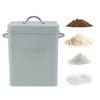 Metal Laundry Room Container with Dual Side Handles with Spoon Lid Farmhouse Laundry Powder Container for Washing Powder Rice Dog Food