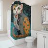 Vibrant Floral Cat Shower Curtain 3D Printed Wall Decor For Bathroom Waterproof Fabric In Multiple Sizes