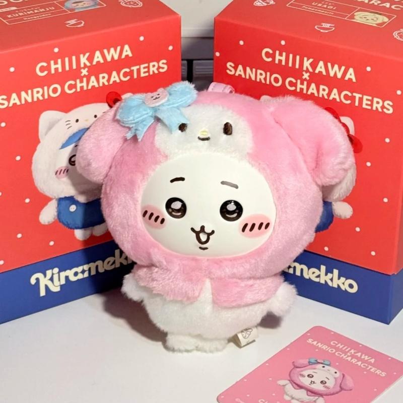 Genuine Chii Cos Characters Plush Keychain Usagi Momonga Hachiware Furuhonya Kani Kurimanju Kawaii Anime Toy Pendant Cute Gift